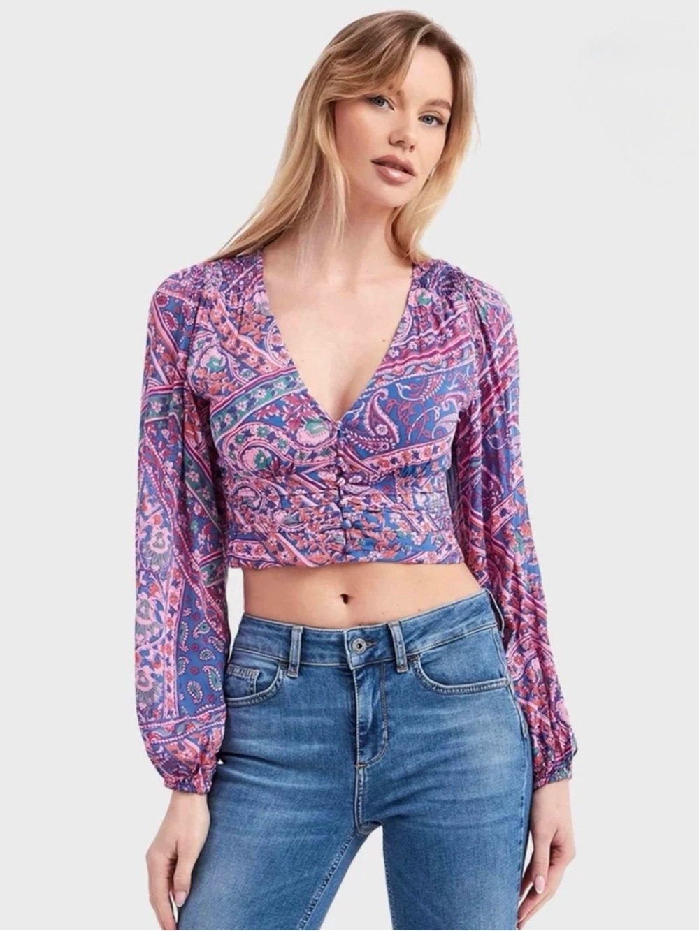 ba&sh Finka Long-Sleeve Crop Top Size S / 4